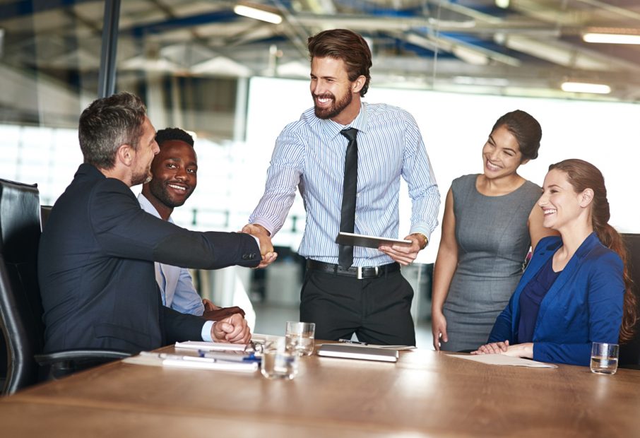 man shaking hands partnership