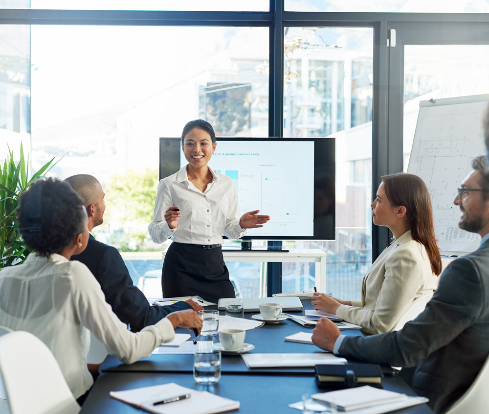 professional meeting - a woman presenting