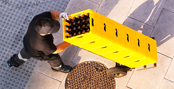 man delivering beer